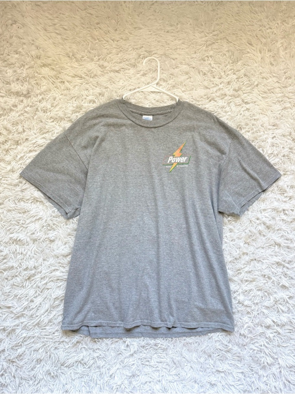 Inaka Power Gray Short-Sleeve T-Shirt with Lightning Logo